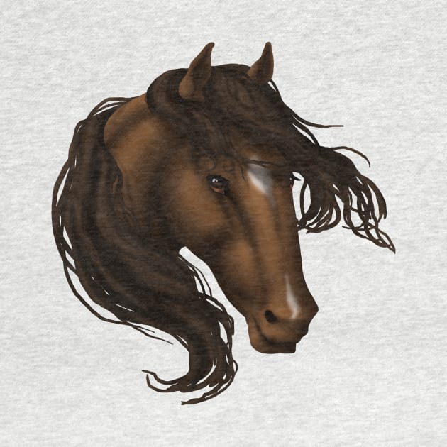 Horse Head - Brown Star Snip by FalconArt